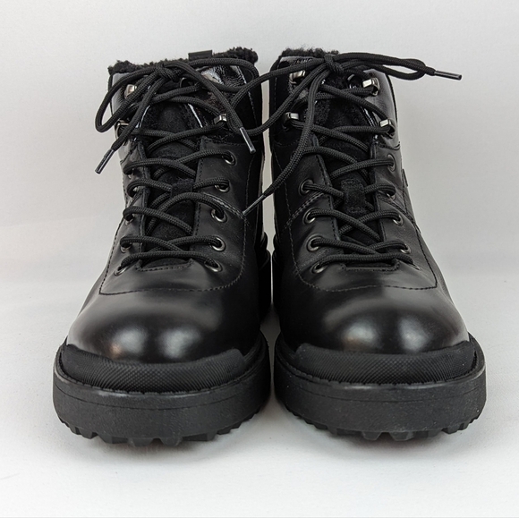 Geox Nevegal Amphibiox Waterproof Leather Combat Ankle Boot Black EU41 10.5 NIB - Picture 7 of 14